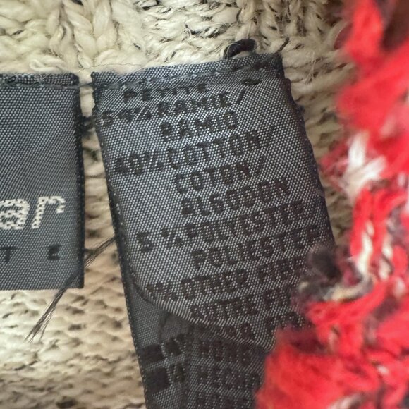 Vintage 90s Chunky Argyle Speckled Knit Sweater – Cotton Ramie Blend, Festive - Picture 5 of 8